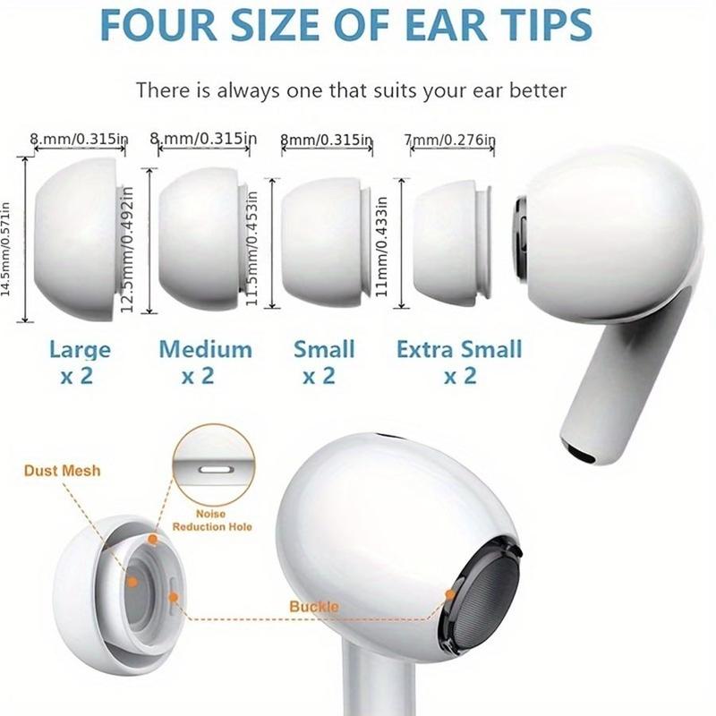 Soft Silicone Earbuds Earphone Tips, 1 Pair Earplug Cover with Pressure Relief Hole, Portable Earphone Case Compatible with Airpods Pro 1 2 L M S XS Size Headphone