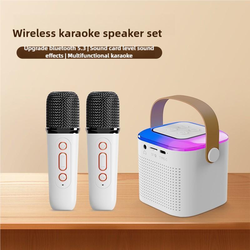 Portable Handheld Karaoke Microphone Speaker Machine, USB Rechargeable karaoke machine with Microphone , Suitable for Family Parties, Birthdays