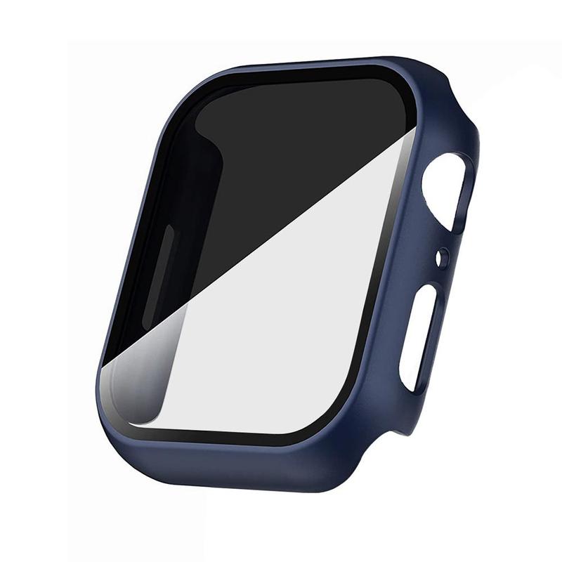 2 In 1 Ultra-thin Tempered Glass Smart Watch Screen Protector & Case, Anti-peeping Smart Watch Case, Fashionable Smart Watch Accessories Compatible with Apple Watch Ultra SE 8 7 6 5 4