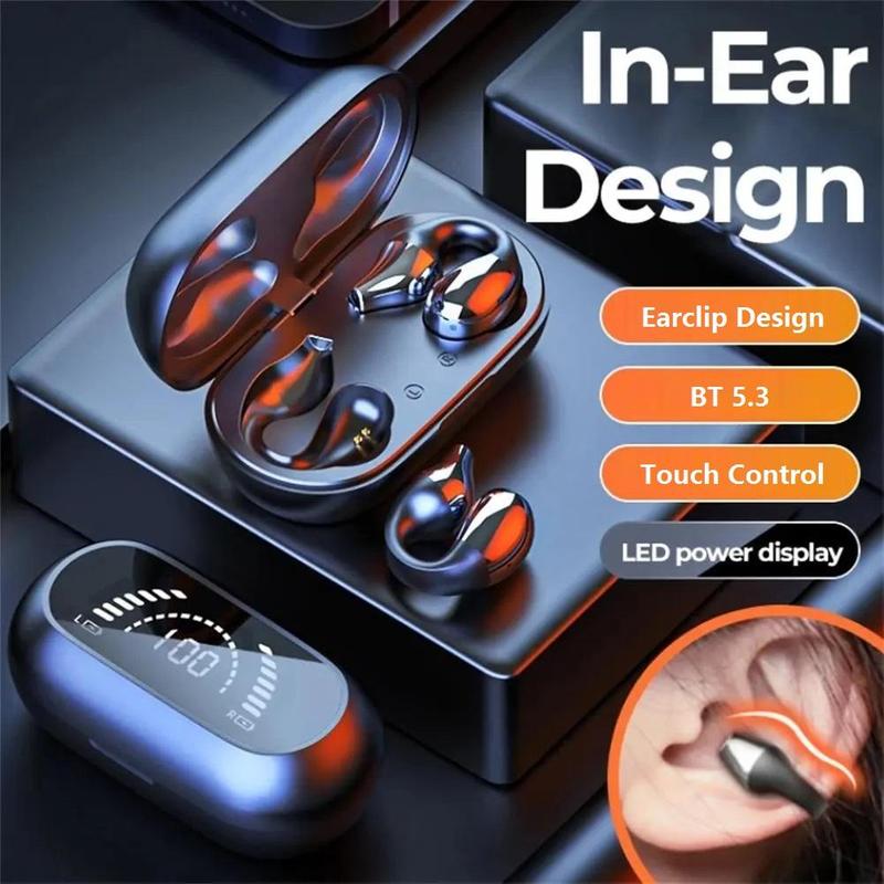 Wireless Waterproof Earphone for Summer, Noise Cancelling Headphones, Bone Conduction Bluetooth-compatible Stereo Music Earbuds Compatible with Phones (1 Count)