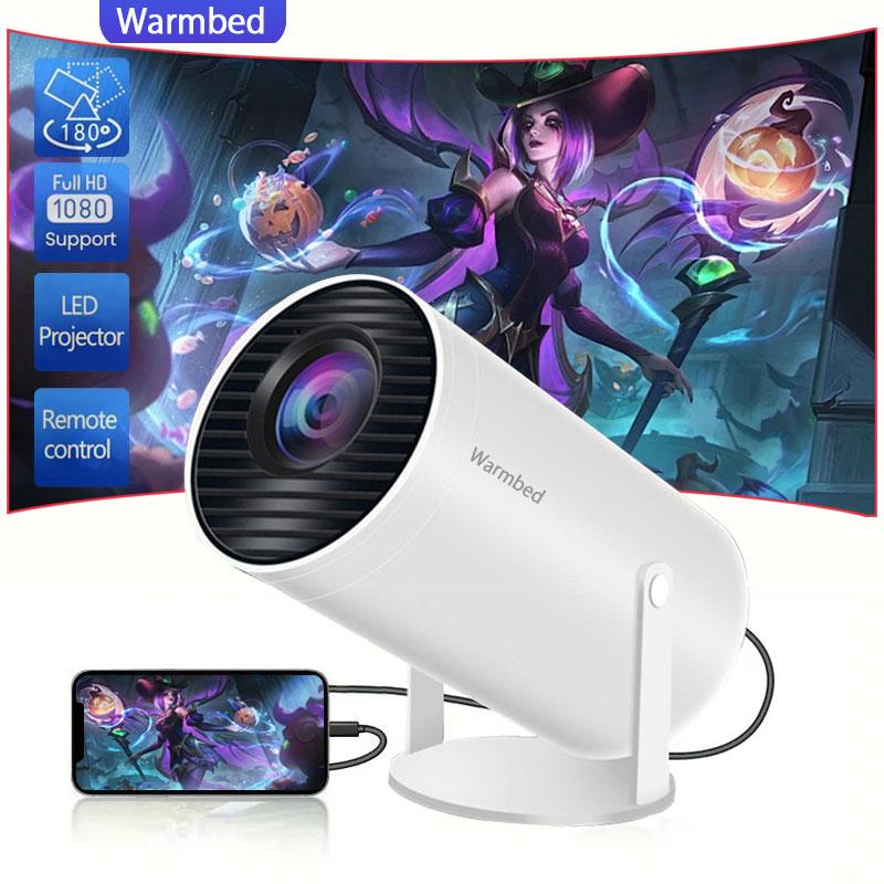 Projector 4k,portable mobile bedroom home theater,home HD intelligent projector,Wired Audio Bluetooth