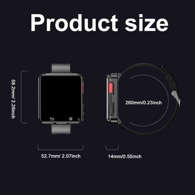 Multifunctional Smart Watch, 1 Count Fashionable Digital Watch with Built-in Card Slot for Inserting SIM Card to Make & Receive Calls, USB Rechargeable Smart Watch with HD Dual Camera & Multiple Sports Modes, Smart Watch