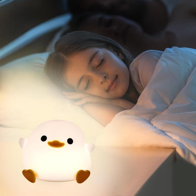 Creative Cute Duckling LED Night Light - Dimmable Duckling Night Bedroom Lamp - USB Rechargeable Silicone Light - Gifts for family