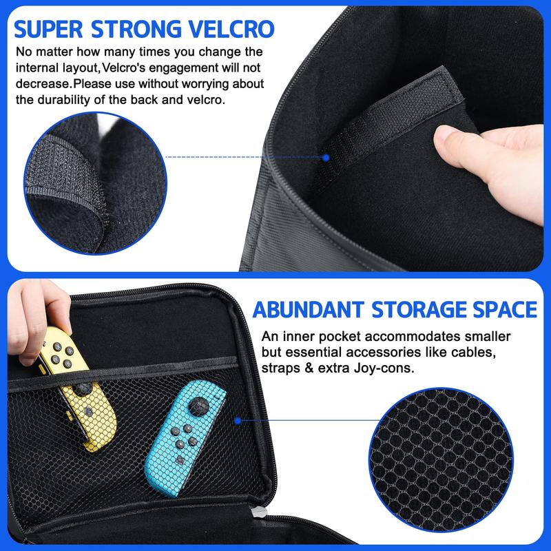 Portable Storage Bag for Nintendo Switch Switch OLED, Soft Shell Game Console Protective Travel Bag, Waterproof Carrying Case for Switch Console Accessories