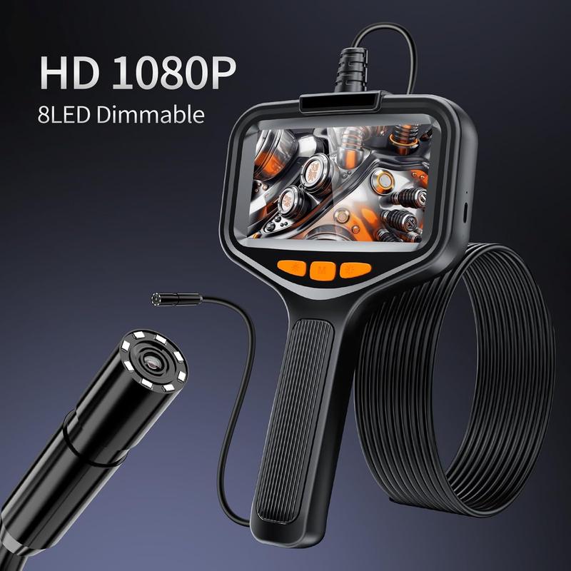 Borescope, Endoscope Camera with Light, 1080P HD Inspection Camera IP67 Waterproof Snake Camera 4.3