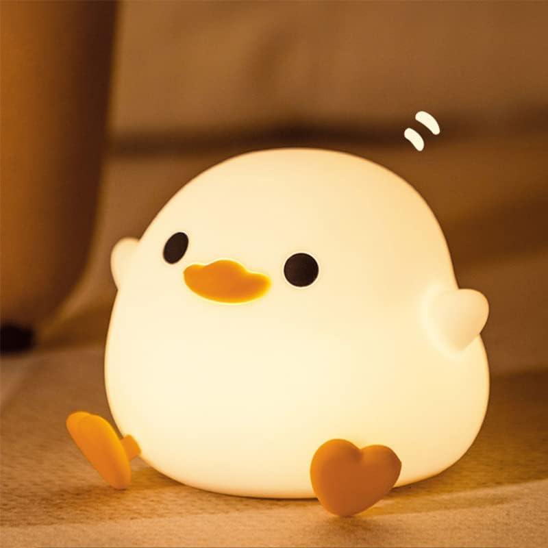 Creative Cute Duckling LED Night Light - Dimmable Duckling Night Bedroom Lamp - USB Rechargeable Silicone Light - Gifts for family