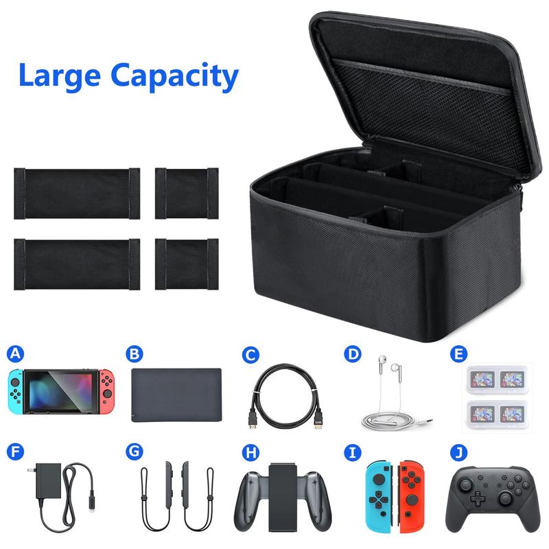 Portable Storage Bag for Nintendo Switch Switch OLED, Soft Shell Game Console Protective Travel Bag, Waterproof Carrying Case for Switch Console Accessories