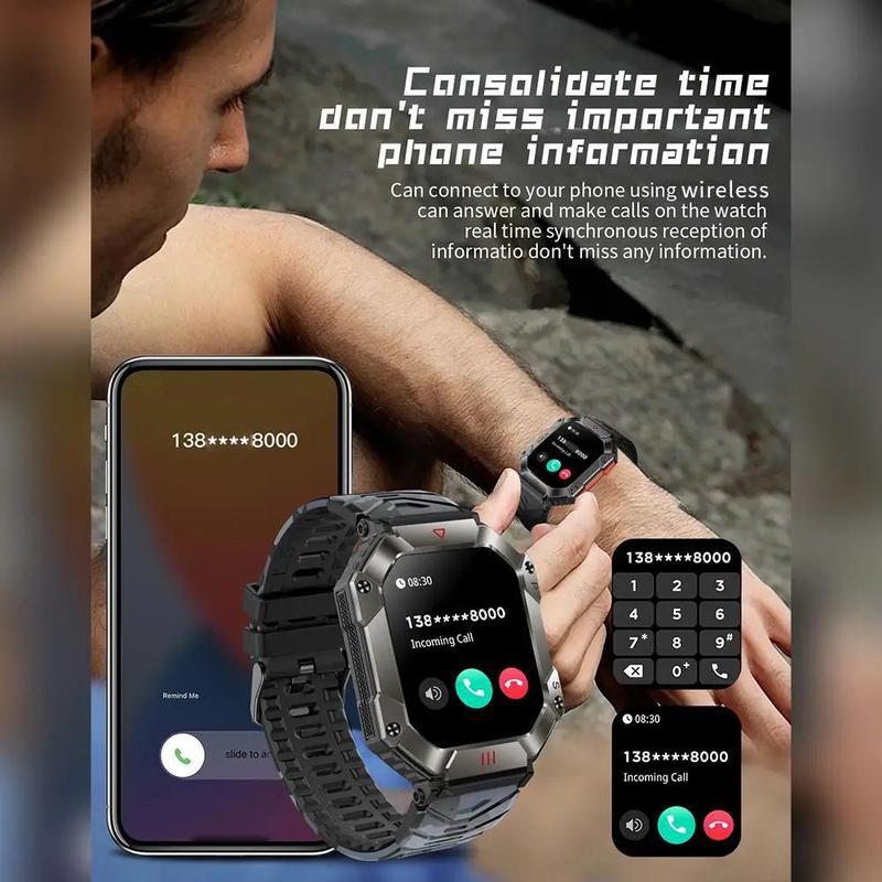 Multifunctional Smartwatch, Waterproof Touch Screen Digital Wristwatch, Smart Watches with Compass Mode, Fashion Square Smart Watch for Men Daily Life Use, Wearable Devices for Android iOS Smartphone, Smartwatch for Men & Women, Stocking Fillers Gift