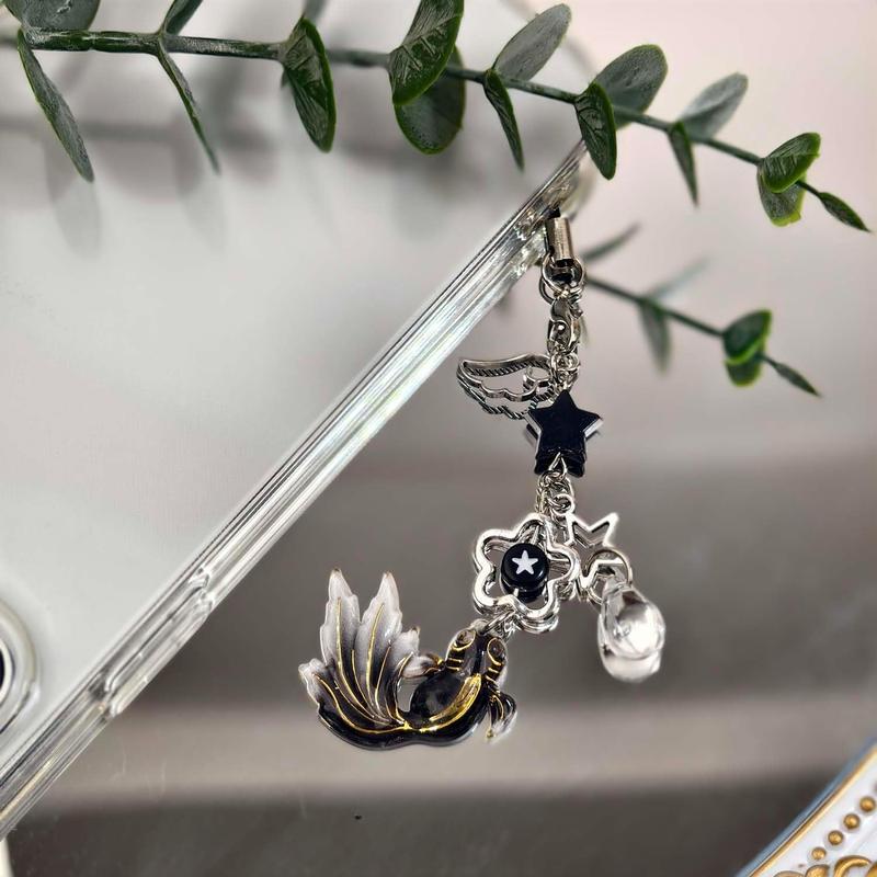 Aesthetic Y2K Fish Mobile Smartphone Charm Cute Cellphone Charms Y2K Accessories for Women Phone Bag Camera Pendants Decor