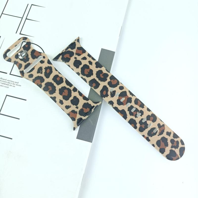 Leopard-print Smart Watch Band, 1 Count Stylish Replacement Watchband, Wearable Accessories Compatible with iWatch 38mm 40mm 41mm 42mm 44mm 45mm 49mm