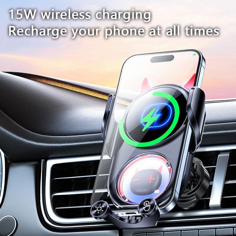 15W Wireless Charger Car Air Outlet Phone Holder, Car Air Vent Phone Mount, Car Interior Accessories for iPhone Samsung Cell Phone