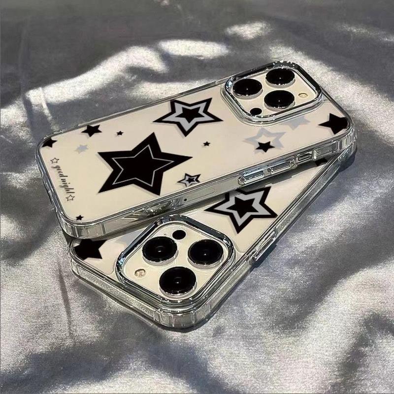 Star Pattern Clear Phone Case for Summer, Decorative Phone Protector Cover Compatible with iPhone, Shockproof Phone Cases for iPhone 11 12 13 14 15 Pro Max Phone Cases