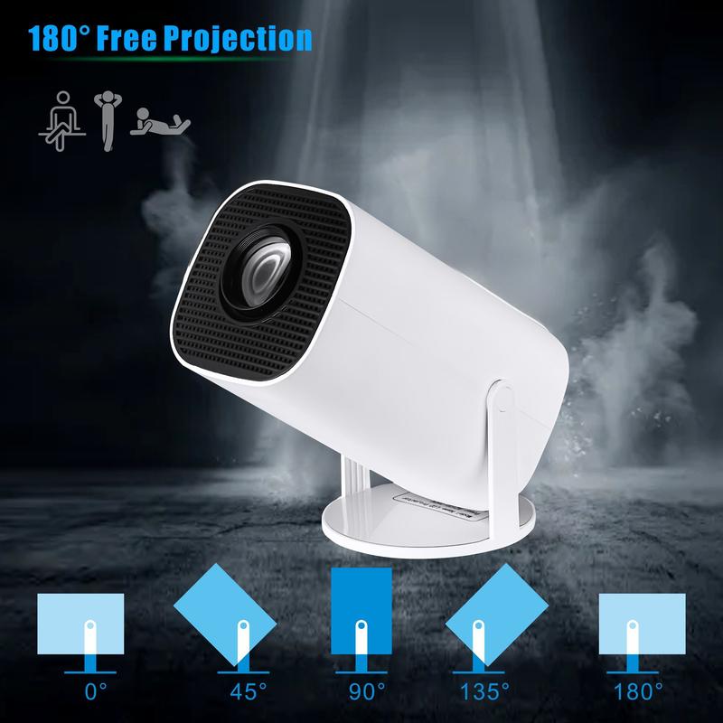 Mini Projector 200ANSI Portable Wireless Home Outdoor Cinema Wireless Projector Compatible With Smartphone USB AV Fire Stick PS5 Android Audio