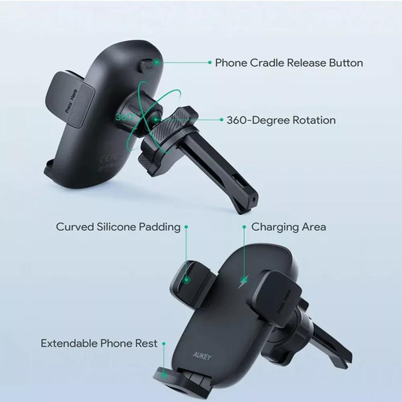 10W Wireless Car Charger Mount Phone Holder for iPhone 16 15 14 13 12 Pro Max 11