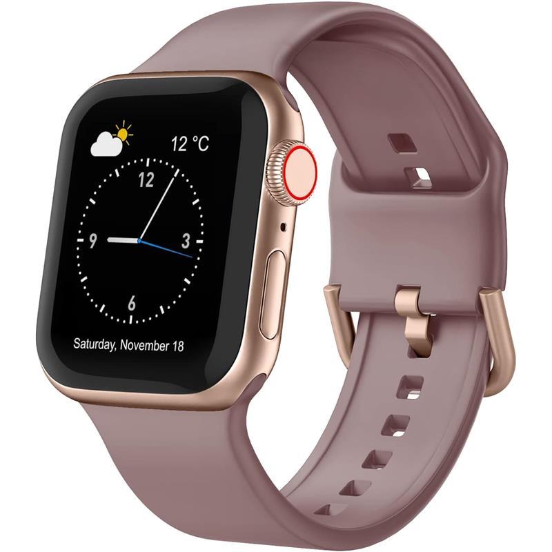 Sport Band Compatible with Apple Watch Bands 49mm 45mm 44mm 42mm , Soft Silicone Wristband Replacement Strap with Classic Clasp