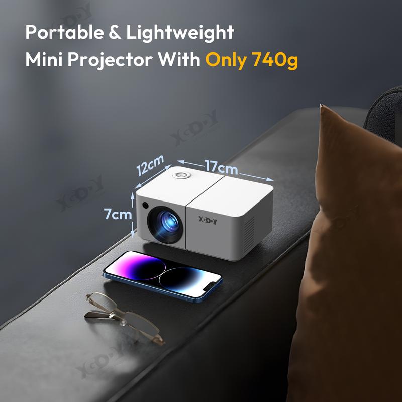 Portable Projector, Electric Correction Mini Projector with Bracket, Home Video Projector with WIFI6 BT5.0, Built-in Android 12, 150