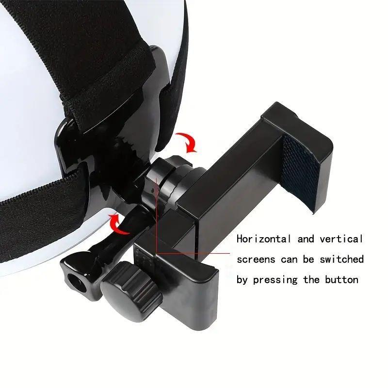 Adjustable Head-mounted Mobile Phone Holder, First Person Perspective Shooting Fixed Bracket, Head-mounted Fixed Bracket, Selfie Accessories, Phone Camera Fixed Stand for Filming & Live Broadcasting, Phone Stand, Summer Outing Essentials, Birthday Gifts