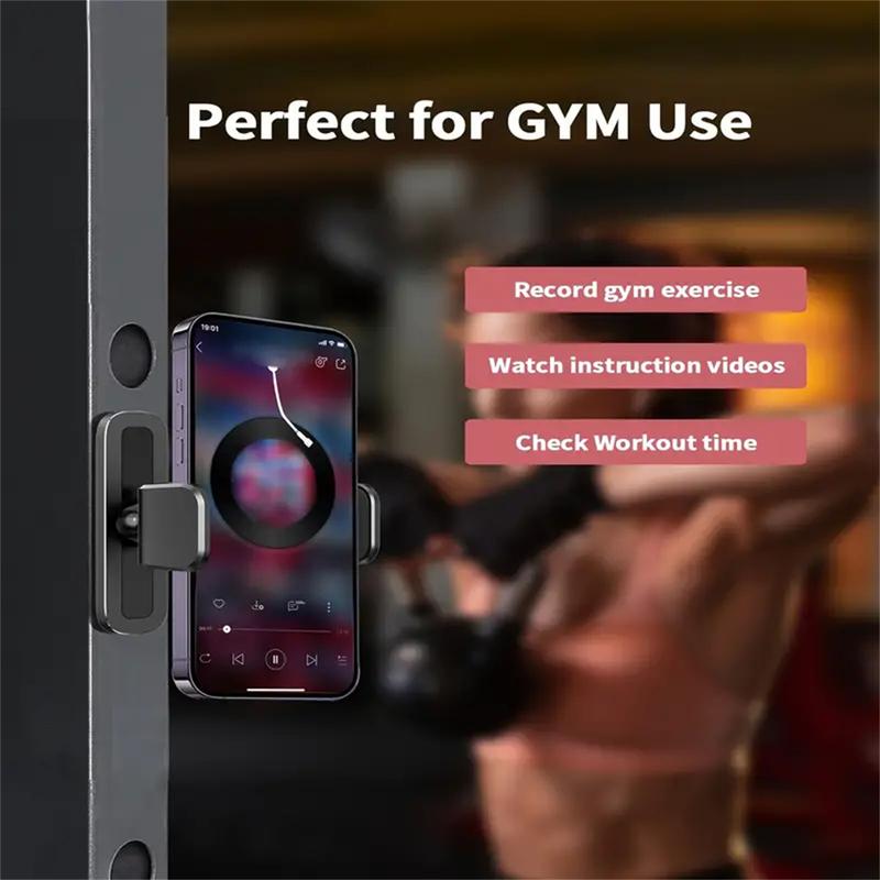 Portable Gym Magnetic Phone Holder, 360 Adjustable, Gym Accessories Compatible with 4.7-6.5