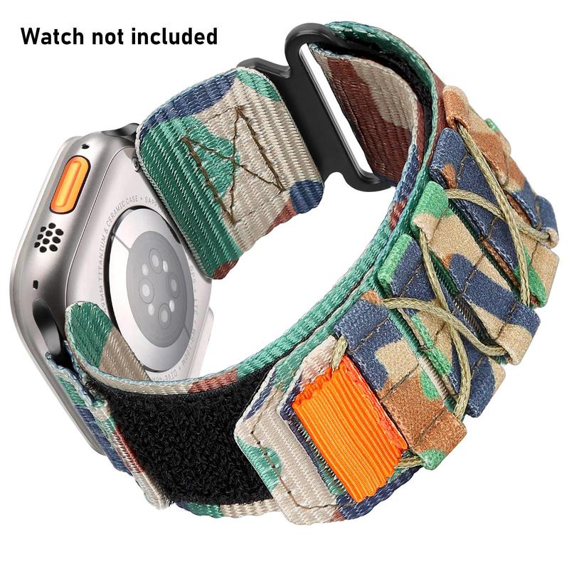 Nylon Outdoor Camouflage Watch Band, Sports Ring Replacement Watch Band, 1 Count Fashionable Canvas Watch Band for iWatch Series SE Ultra Ultra 2 Series 9 8 7 6 5 4 3 2 1, Smart Watch Band