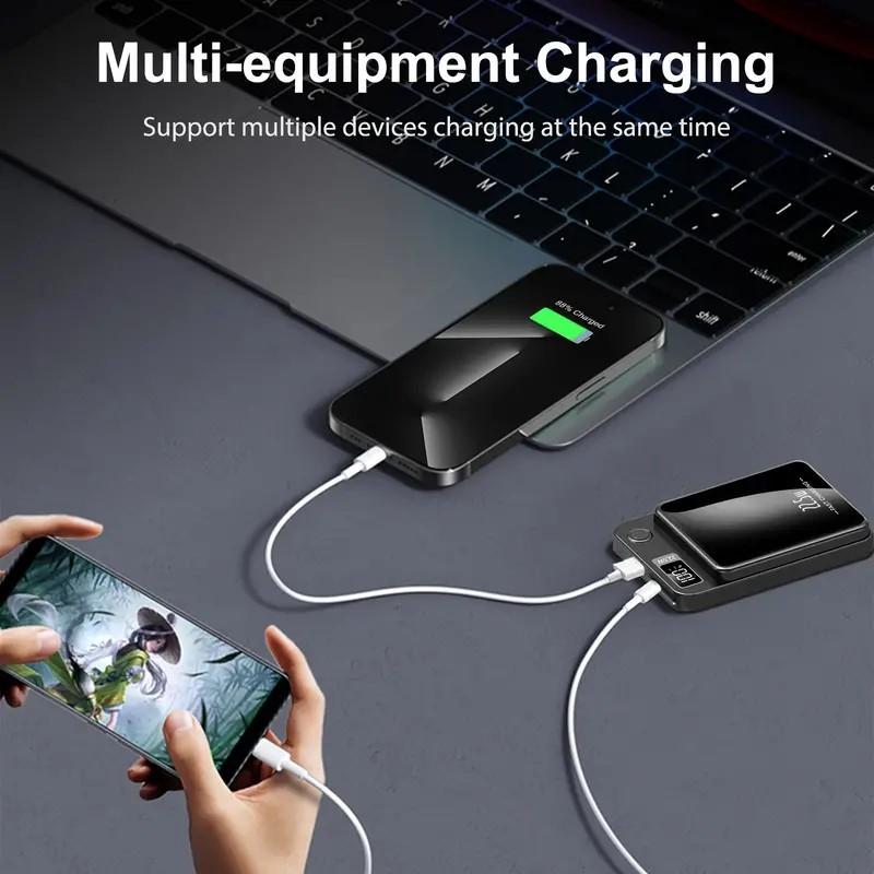 Magnetic Wireless Powerbank 10KmAh, 22.5W PD20W Fast Charge For IPhone17 16 15 14 13 12&Android Mobile Phones, (USB Type-C) Portable Charger, LED Digital Display, Suitable For Outdoor Travel And Emergency Backup Mobile Power Supply