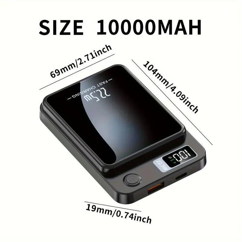 10000mAh Wireless Power Bank, Portable Fast Charging Power Bank with Digital Display, Multifunctional Mini Mobile Power Bank for iPhone & Android, Phone Accessories