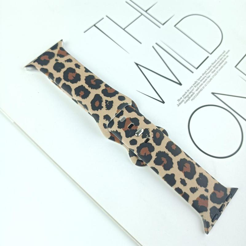 Leopard-print Smart Watch Band, 1 Count Stylish Replacement Watchband, Wearable Accessories Compatible with iWatch 38mm 40mm 41mm 42mm 44mm 45mm 49mm