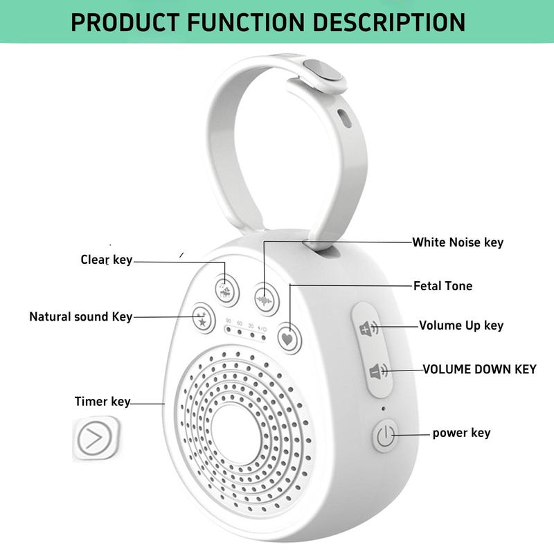 Portable White Noise Machine, USB Rechargeable Sleep Sound Machine with 20 Natural Soothing Sounds & 5 Timers, Perfect Sleep Tool for Home Office Travel