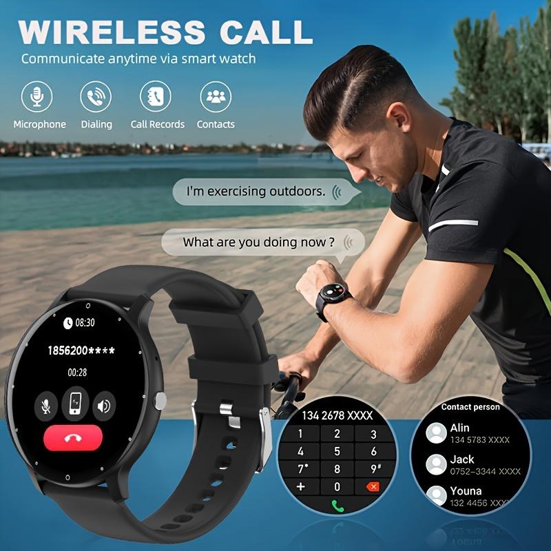 Smart Watch Wireless Calling with Male and Female Camera Control, Sports Smartwatch Silicone Strap for Sports Watch, Wearable Smartphone Watch