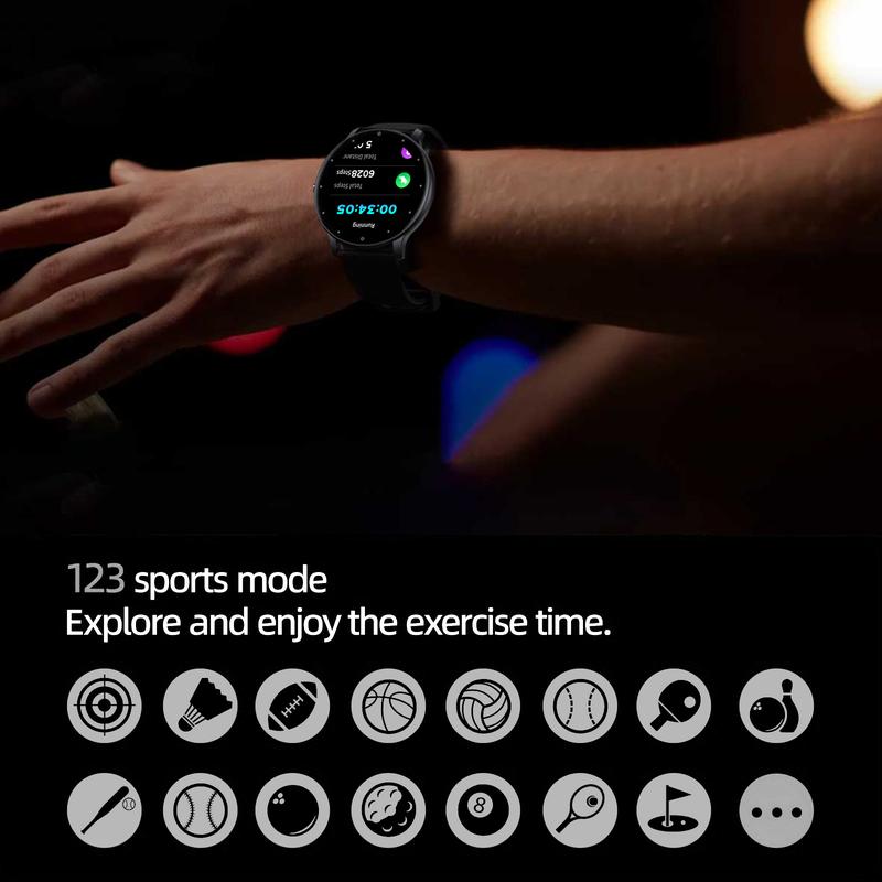 Smart Watch Wireless Calling with Male and Female Camera Control, Sports Smartwatch Silicone Strap for Sports Watch, Wearable Smartphone Watch