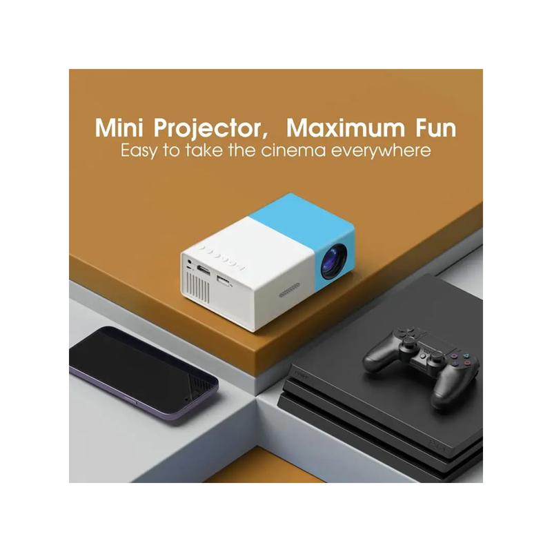 Compact 3000+ Lumens HD Mini Projector - Vivid 3D Visuals, Wide Compatibility, With Convenient Home Theater Remote