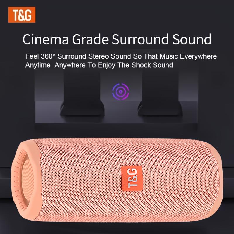 T&G365 Wireless Speaker - Immersive Surround Sound,36V Rechargeable , LED Lights, Portable Design, Built-in Mic, USB Charging, Micro SD TF Card Slot, Portable, Water-Resistant for Smartphones, Tablets, and PCs, , Indoor, Outdoor Audio