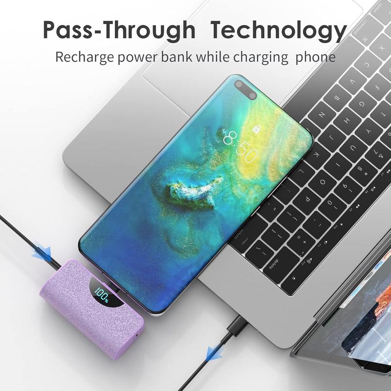 USB-C Portable Charger Power Bank 5200mAh,with iPhone Samsung,Moto,Google Pixel,Android Phones etc battery bank Accessories Charging Digital