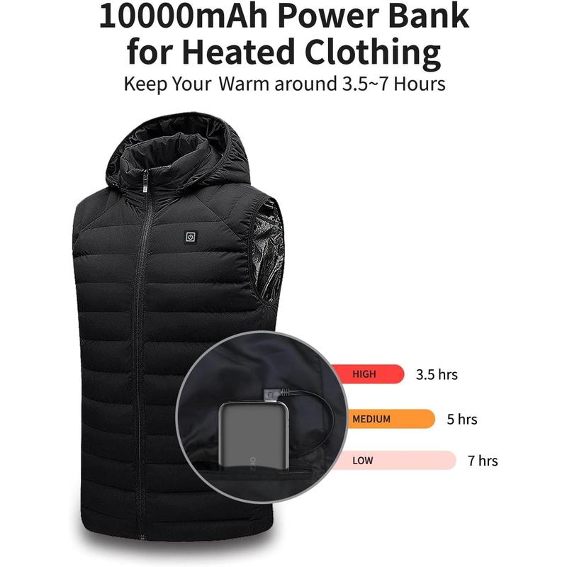 5V 2A Power Bank for Heated Vest, Jacket, Stadium Seats, Chair, Lightest 10000mAh Fast Charging Battery Pack for USB Heated Clothing, Heated Blanket, Coat, Sleeping Bag