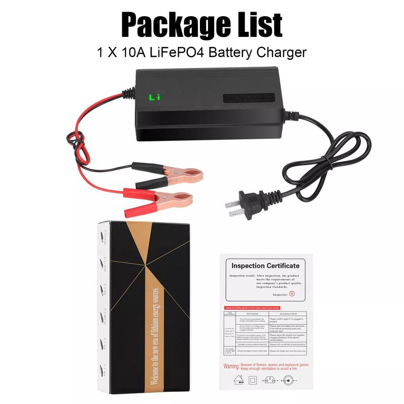 14.6V 10A Smart Fast Charger for Lithium Iron Phosphate (LiFePO4) Battery