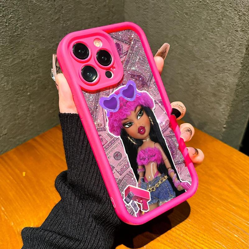 Fashionable Barbie Pattern Phone Case, Shockproof Phone Protective Cover, Phone Accessories Compatible with iPhone 11 12 13 14 15 Pro Max