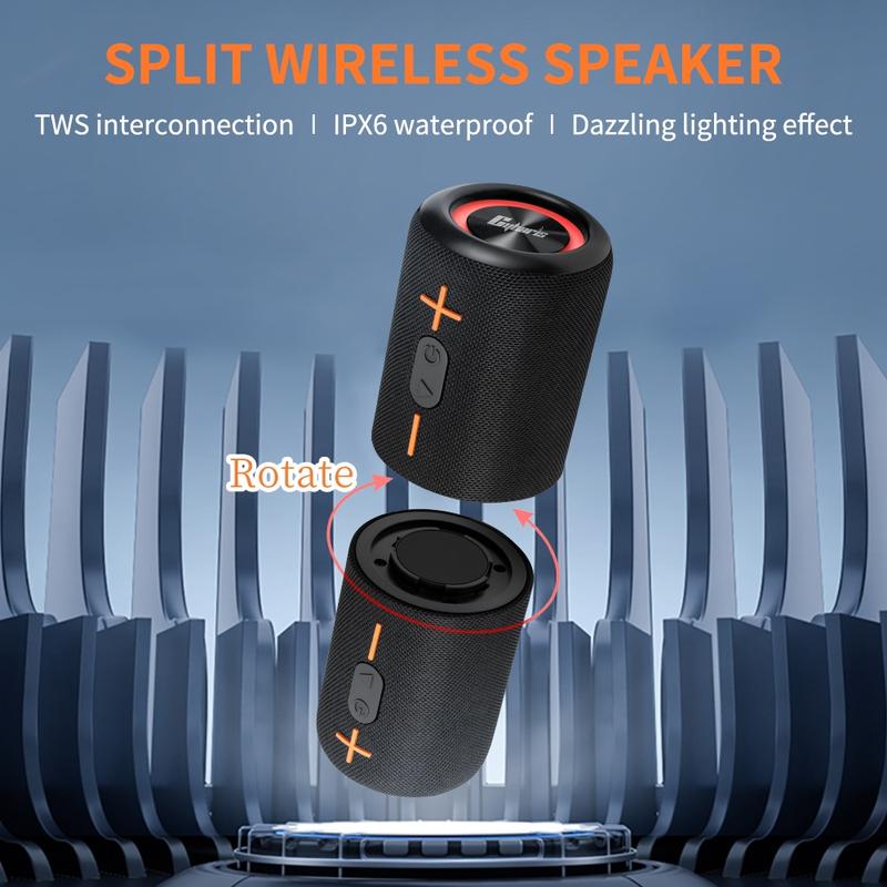 Cyboris S10 2 in 1 Portable Split Bluetooth Speaker, 20W High Volume Stereo,IPX6 Waterproof Split Wireless Speaker,  Bluetooth V5.3, 24 Hours Play Time, True Wireless Pairing, Perfect for Home, Outdoors or Travel, bt speaker Audio Smartphone king audio