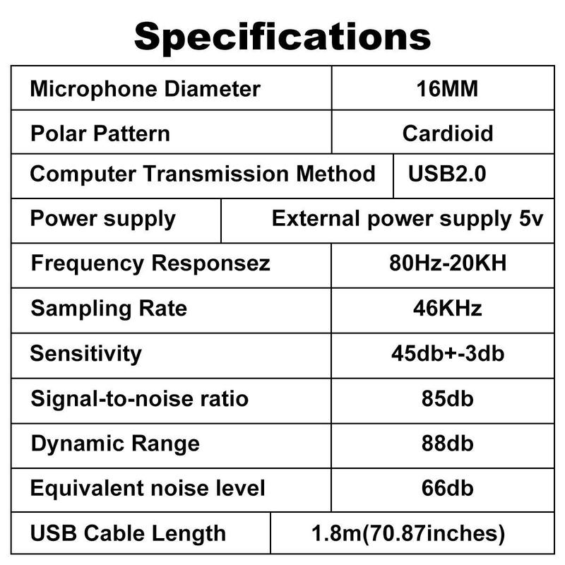 Haomuren USB Powered Gaming Microphone with Type-C Adapter, Quick Mute Noise Cancel Microphone for Phone Computer PC, Condenser Microphone with Gain Control for Streaming Vocal Recording