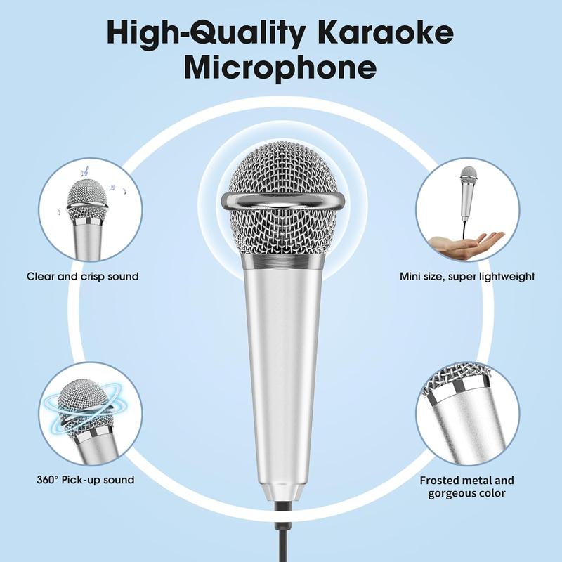 Mini Microphone for iPhone iPad Small ASMR Tiny Microphone for  Video Recording Singing, Vlogging, Podcasting YouTube (1 PCS Silver)