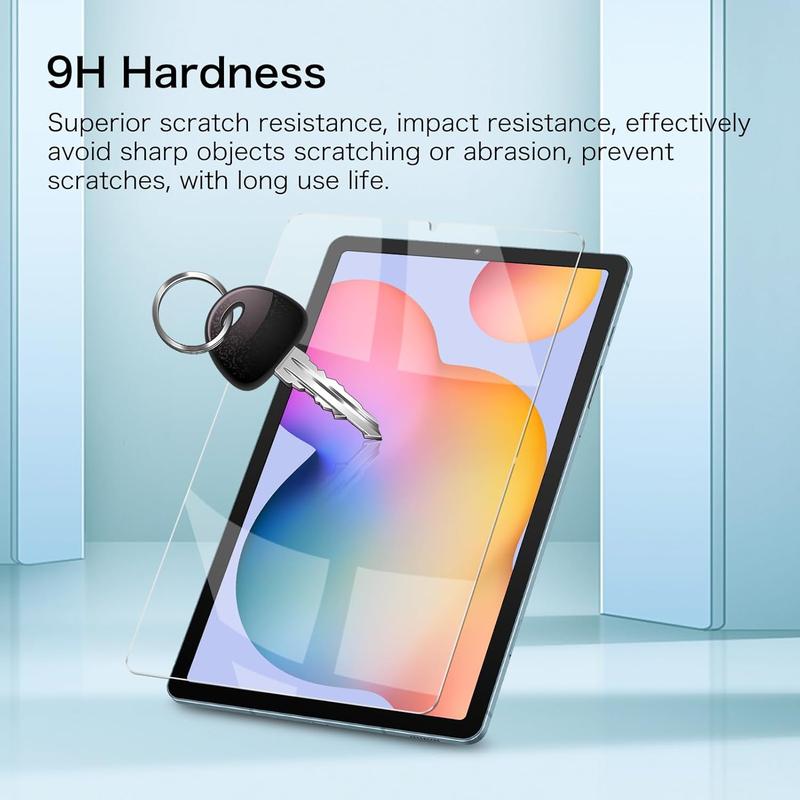 2 Pack Screen Protector for  Galaxy Tab S6 Lite 10.4 Inch 2024 2022 2020, 9H Tempered Glass Screen Protector, S Pen Compatible HD Clear Anti Scratch Bubble Free