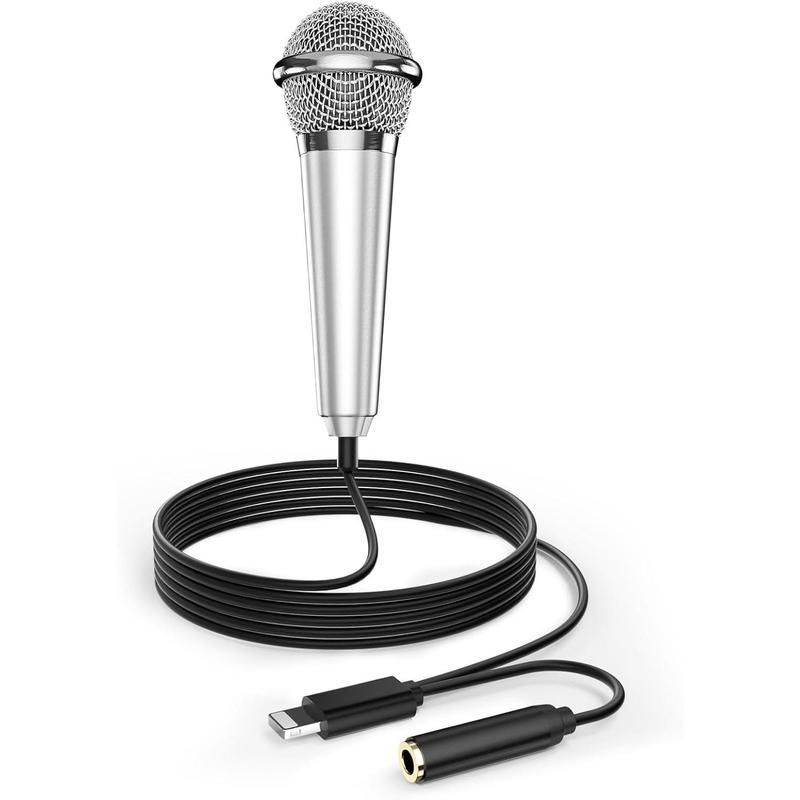 Mini Microphone for iPhone iPad Small ASMR Tiny Microphone for  Video Recording Singing, Vlogging, Podcasting YouTube (1 PCS Silver)