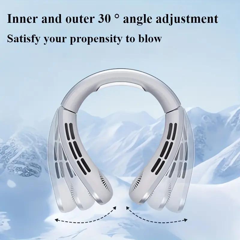 2024 Upgraded Portable Neck Fan - Bladeless, 360° Surround Airflow, Adjustable & Rotatable Wind Direction, USB Rechargeable, Wearable Cooling Device with 100 Speeds for Indoor Outdoor Use