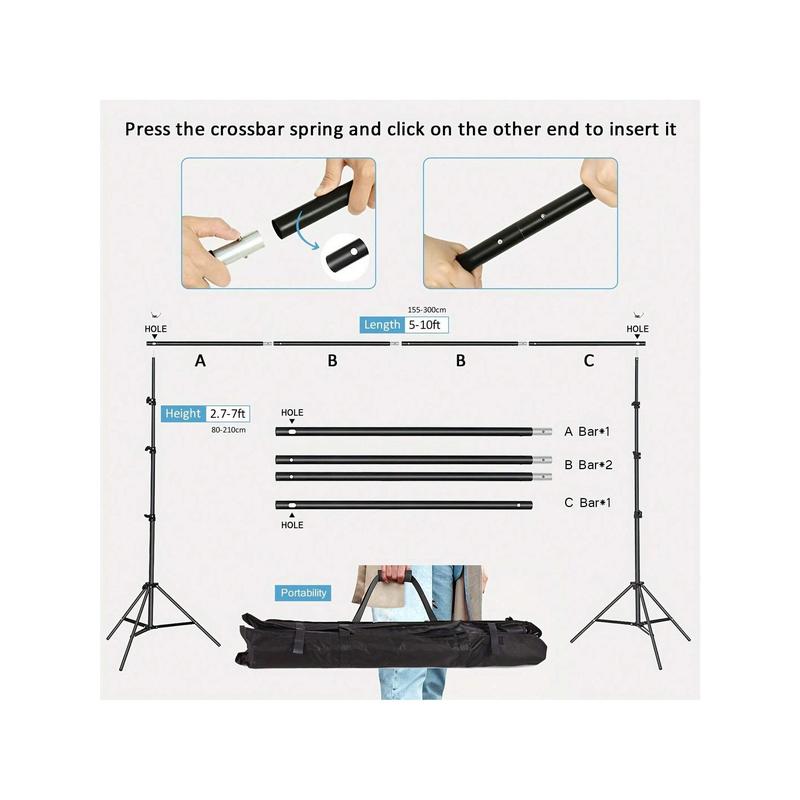 New Style Photography Studio Backdrop Stand Photo Video Studio Background Stand Backdrop Support System Kit Scenery Shelf Frame Light Kit