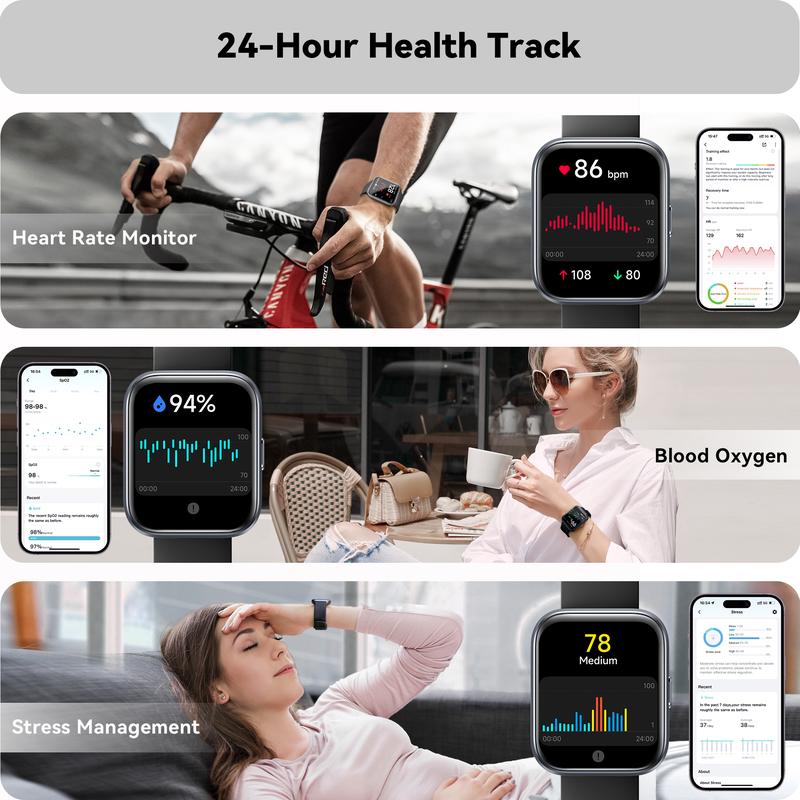 Multifunction Smartwatch For iPhone Android Smartphone，Smartwatch with alexa,smart watch for women&men,Touch Screen ,Stable Bluetooth Call, with Heart Rate SpO2 Sleep Monitor, Summer Gift,100 Sports, IP68 Waterproof, Devices Wearable Wristwatch