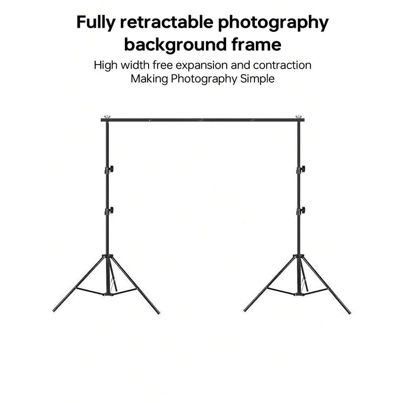 New Style Adjustable Black Photography Backdrop Stand, Without Backdrop Cloth, Photo Studio Props Shooting Support Set