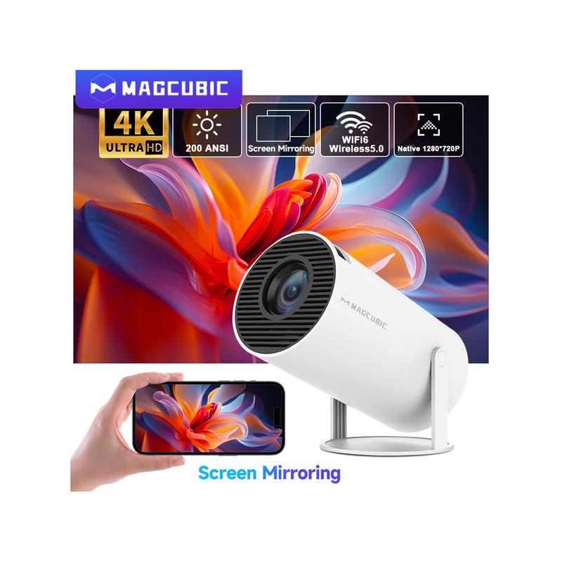 Magcubic Support 4K Projector Dual Wifi HY300same Screen EU Plug Hi-Chip A3100 200ANSI 1280*720P Dual Wifi Home Theater Outdoor Portable