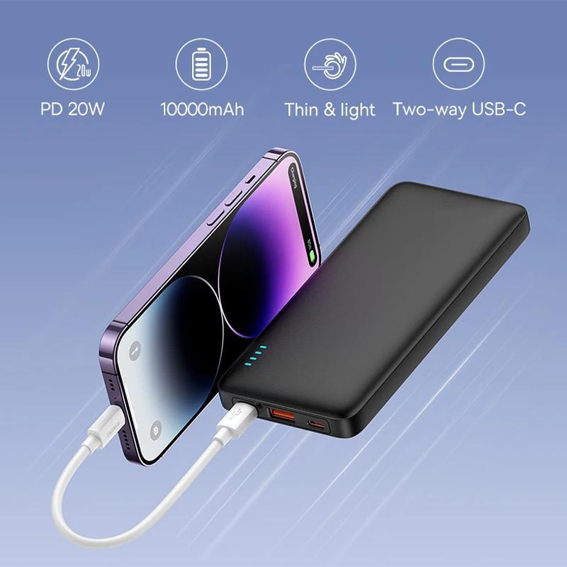 10000mAh Portable Power Bank, 22.5W Fast Charging Mobile Power Bank, PD 20W USB C External Battery Output Power Bank for iPhone, Samsung, Pad Mini