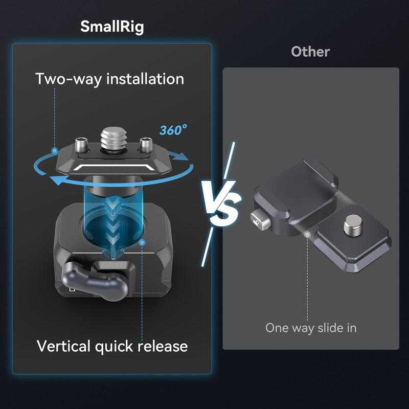 SMALLRIG Quick Release Plate Drop-in HawkLock Mini Quick Release Camera Mount Adapter with 1 4