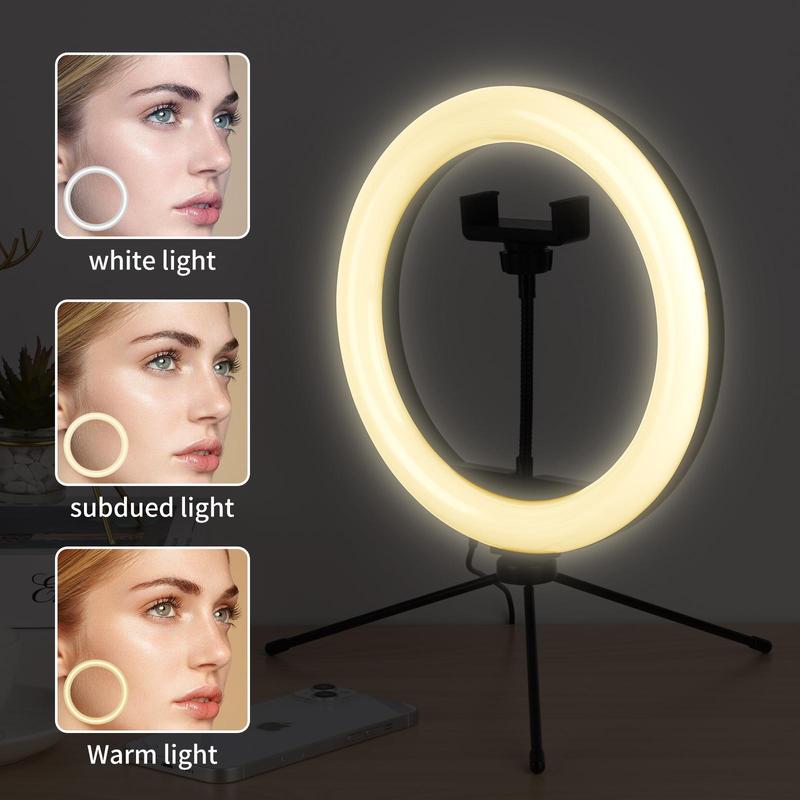 10 Inch Ring Light Kit with Phone Holder Stand, RGB Fill Light with Remote Control, Professional Selfie Light Kit for Live Streaming, Vlogging, Photography & More, Stocking Fillers Gift