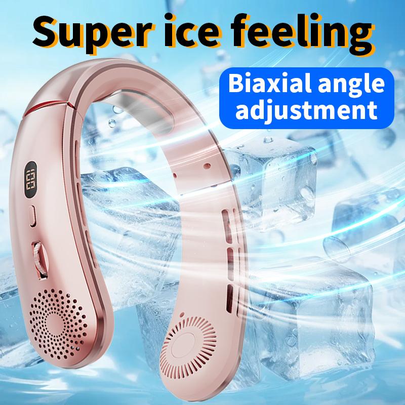 2024 Upgraded Portable Neck Fan - Bladeless, 360° Surround Airflow, Adjustable & Rotatable Wind Direction, USB Rechargeable, Wearable Cooling Device with 100 Speeds for Indoor Outdoor Use