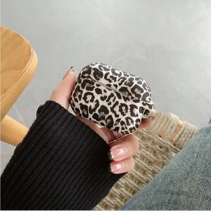 Animals Spots Pattern Earphone Case with Keychain, Soft Silicone Protective Case Cover, Cute Earphone Protector for AirPods 4 3 2 &1, Earbuds Case